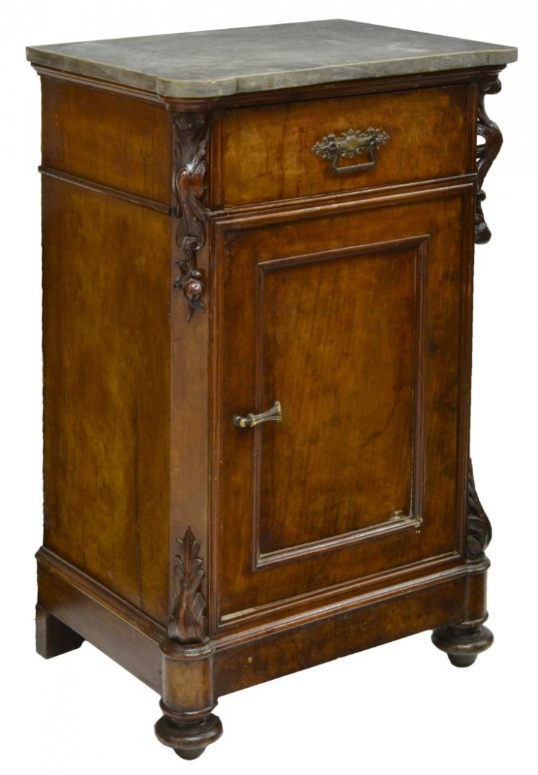 ITALIAN VICTORIAN MARBLE TOP NIGHTSTAND (1 of 4)