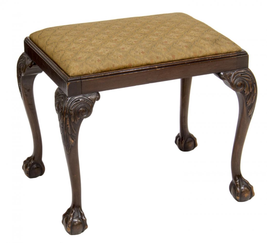 ENGLISH EDWARDIAN MAHOGANY DRESSING STOOL (1 of 2)
