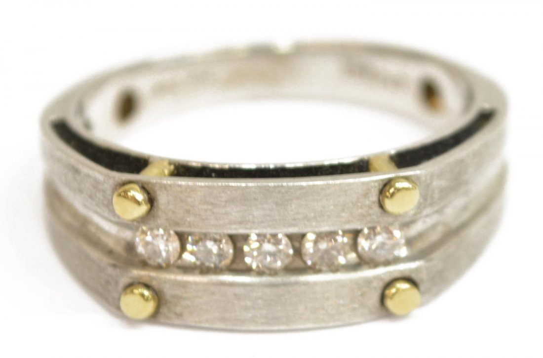 GENTS ESTATE 10KT STERLING & DIAMOND WEDDING BAND (1 of 3)