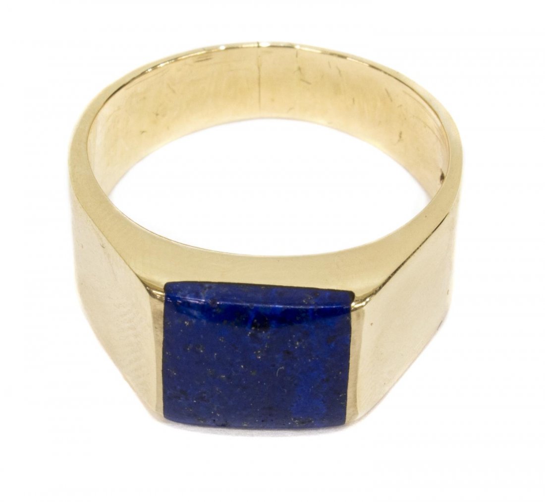 GENTS ESTATE 14KT YELLOW GOLD AND LAPIS RING (1 of 3)