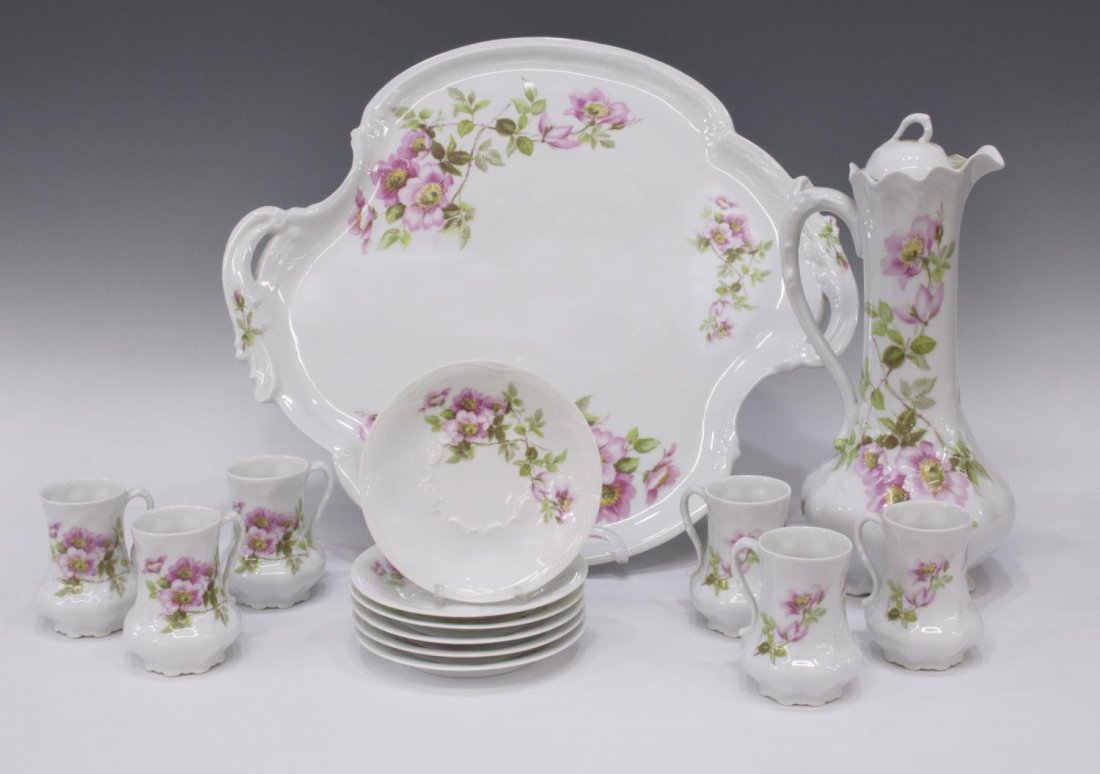 (14) A. GIRAUD LIMOGES PORCELAIN CHOCOLATE SET (1 of 6)