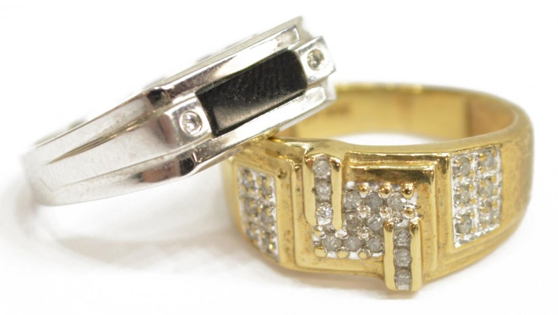 (2) ESTATE 10KT YELLOW & WHITE GOLD DIAMOND RINGS (1 of 7)