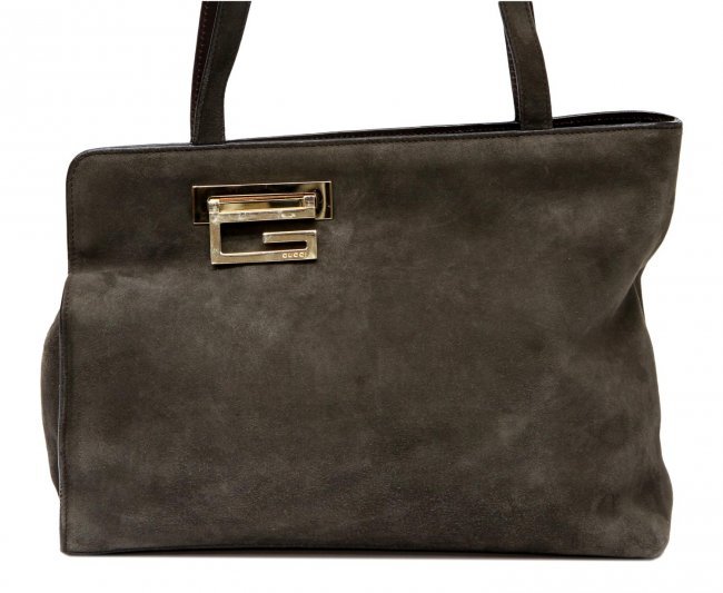 GUCCI BROWN SUEDE SHOULDER BAG (1 of 8)