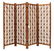 FOUR PANEL TEAKWOOD FOLDING ROOM DIVIDER SCREEN