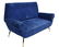 ITALIAN MID-CENTURY MODERN BLUE TWO SEAT SOFA 1950