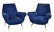 (2) ITALIAN MID-CENTURY MODERN BLUE ARMCHAIRS 1950