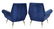 (2) ITALIAN MID-CENTURY MODERN BLUE ARMCHAIRS 1950 - 2