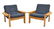 (2) DANISH MODERN DESIGN OAK OPEN ARMCHAIRS, 1970S
