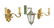 (3) ITALIAN BRASS SCONCES & GREEN HANGING LANTERN