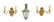 (3) ITALIAN BRASS SCONCES & GREEN HANGING LANTERN - 2