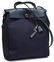 HERMES 'HER BAG' NAVY LEATHER & CANVAS HANDBAG