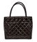 CHANEL QUILTED BROWN PATENT LEATHER MEDALLION BAG - 2