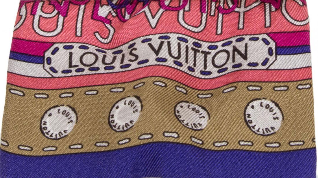 LOUIS VUITTON SKINNY SILK HEAD BAND SCARF (1 of 3)