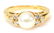 LADIES TIFFANY & CO 18K GOLD PEARL & DIAMOND RING - 2
