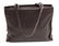 PRADA DARK BROWN LEATHER DOUBLE HANDLED TOTE - 2