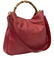 GUCCI RED LEATHER & BAMBOO SHOULDER TOTE BAG