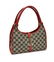 GUCCI 'ABBEY' RED LEATHER & MONOGRAM CANVAS BAG