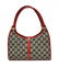 GUCCI 'ABBEY' RED LEATHER & MONOGRAM CANVAS BAG - 2