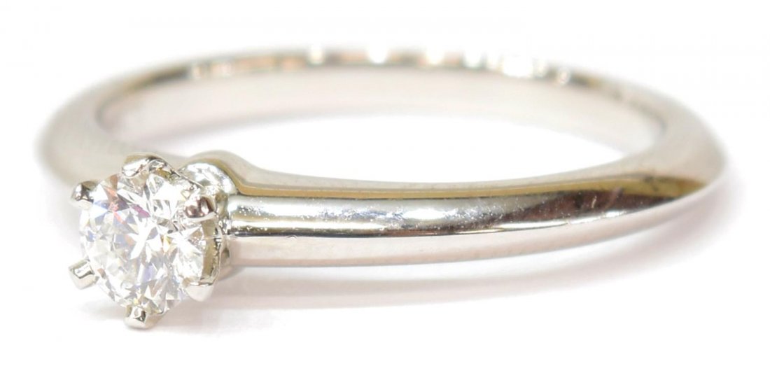 LADIES TIFFANY & CO PLAT & DIAMOND SOLITAIRE RING (1 of 8)