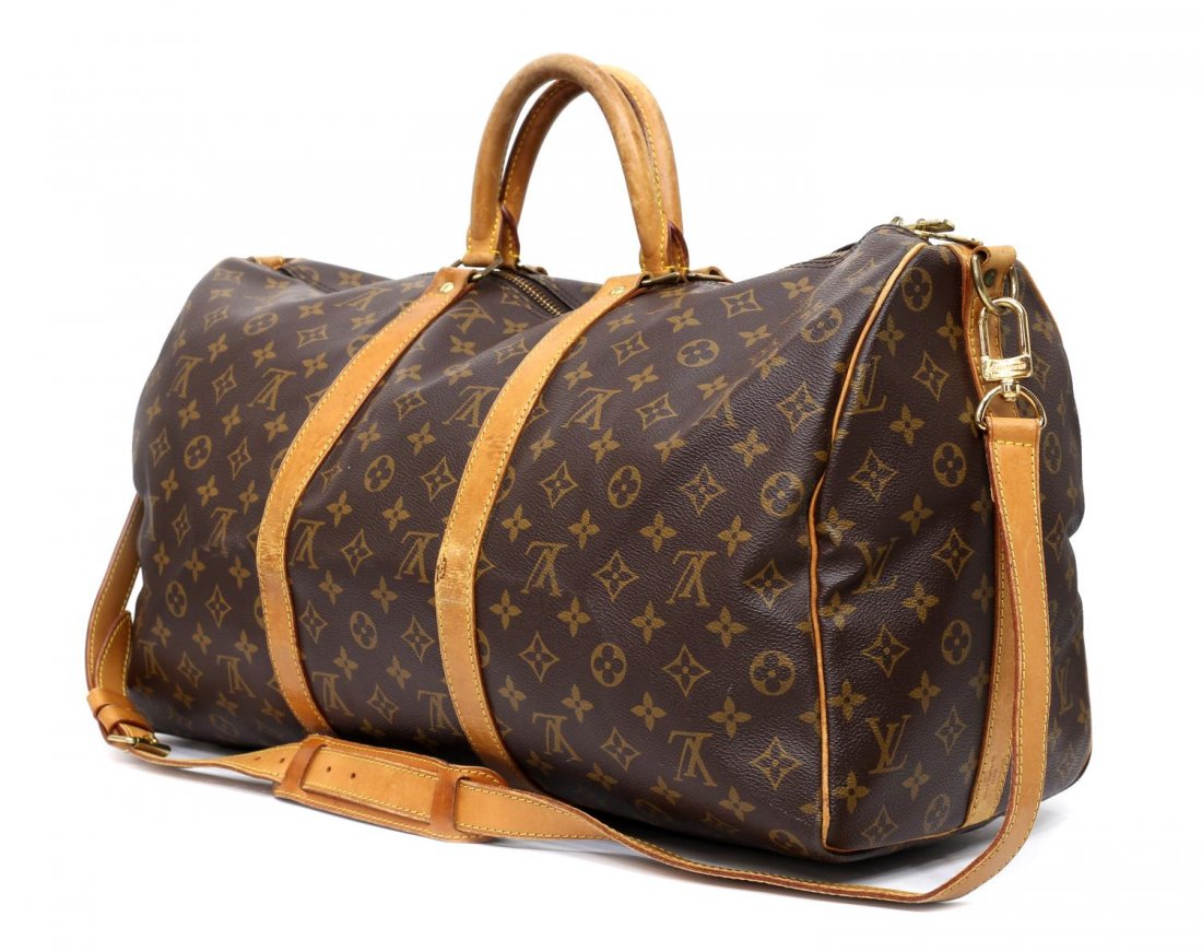 LOUIS VUITTON 'KEEPALL 50' MONOGRAM DUFFLE W/STRAP (1 of 4)