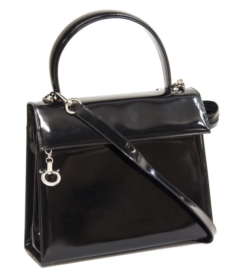 SALVATORE FERRAGAMO PATENT LEATHER HANDBAG (1 of 5)