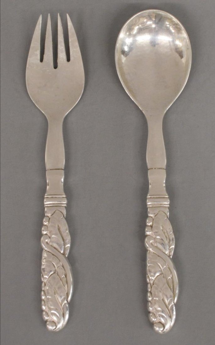 (2) GEORG JENSEN DANISH STERLING SALAD SERVICE (1 of 4)