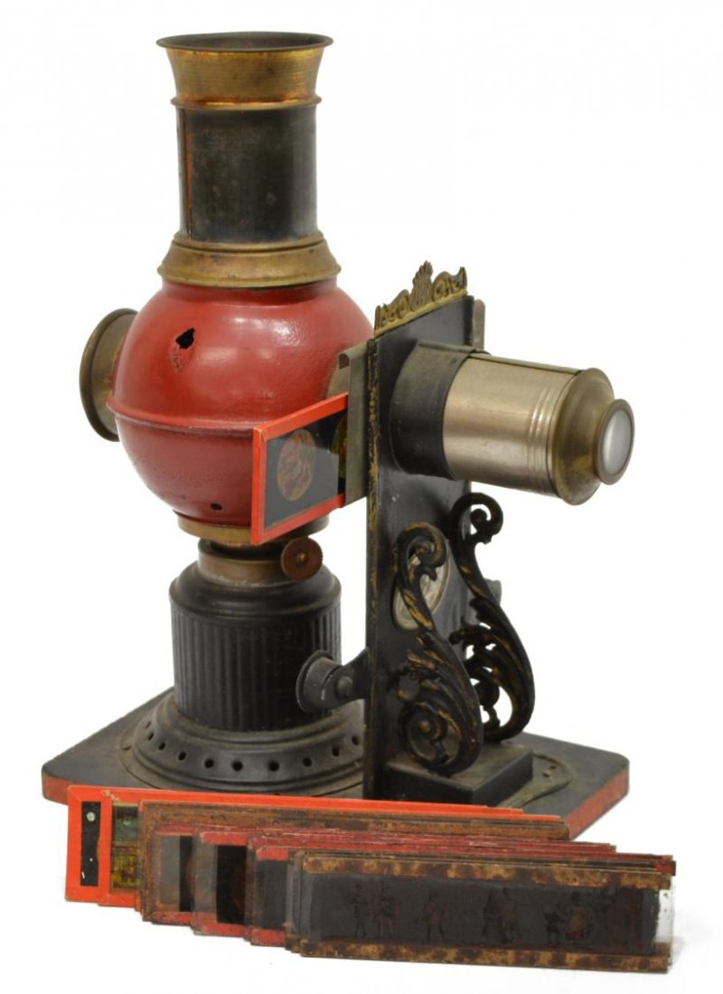 Austin Auction Gallery Day 2 Collectibles Antiques Art - ernst plank magic lantern original box slides