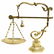 LARGE VINTAGE GILT BRASS BALANCE SCALE