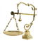 LARGE VINTAGE GILT BRASS BALANCE SCALE - 5