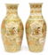 (2) JAPANESE SATSUMA EARTHENWARE BAULSTER VASES