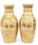 (2) JAPANESE SATSUMA EARTHENWARE BAULSTER VASES - 2