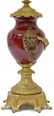ITALIAN GILT BRASS & RED PORCELAIN TABLE LAMP - 2
