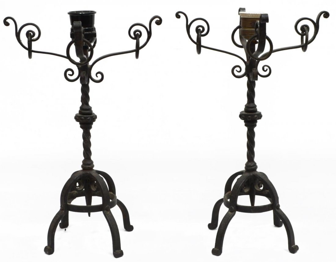 (2) CONTINENTAL BLACK WROUGHT IRON TABLE LAMPS (1 of 2)