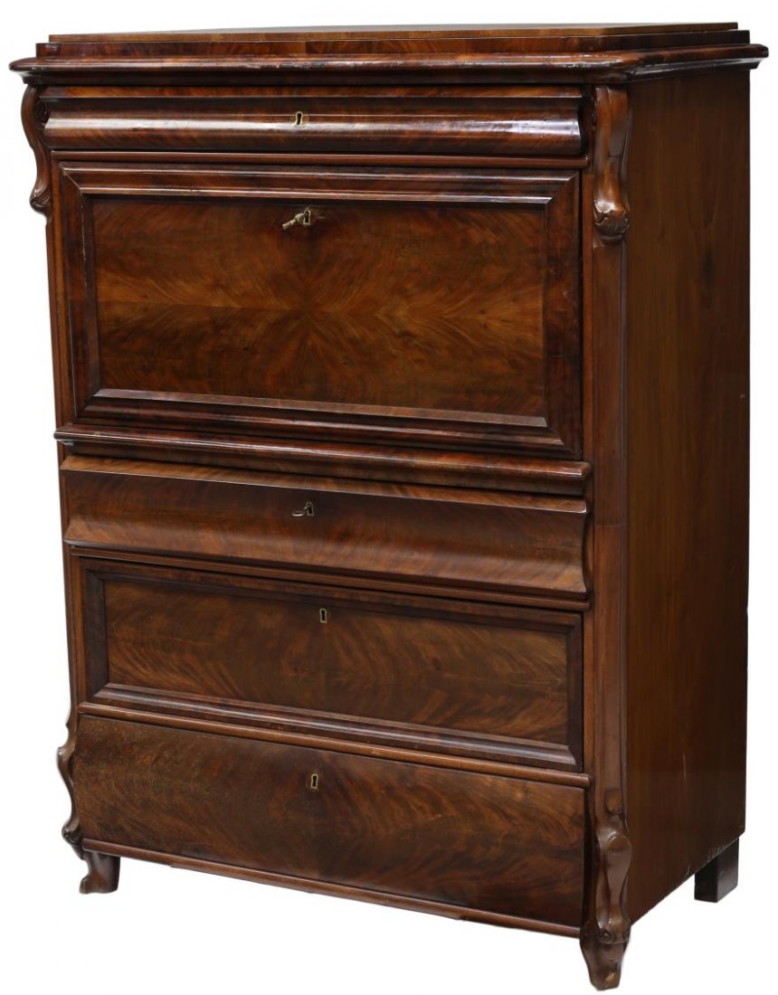 DANISH BIEDERMEIER MAHOGANY SECRETARY, C. 1900 (1 of 4)