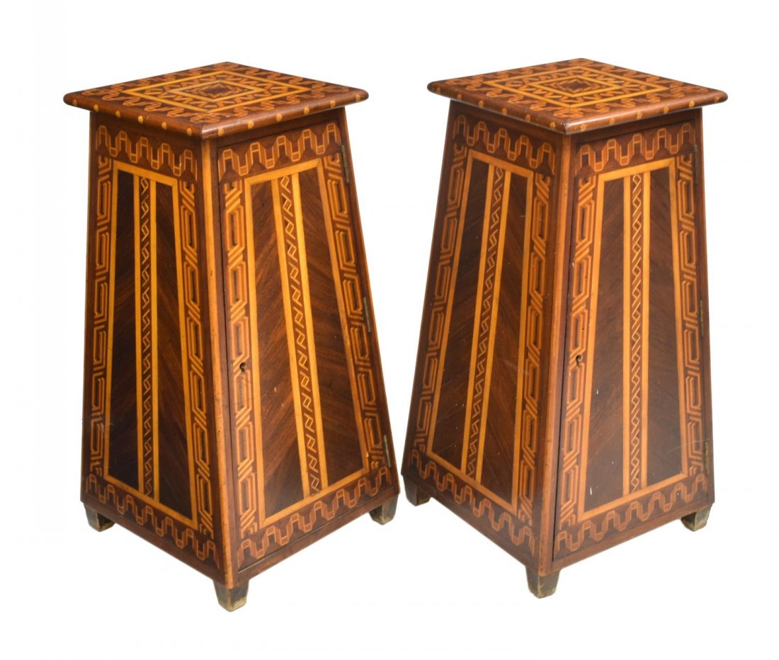 (2) IBERO-AMERICAN PROFUSELY INLAID PEDESTALS (1 of 2)