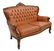 ITALIAN BAROQUE STYLE LEATHER SETTEE, 20TH CENTURY