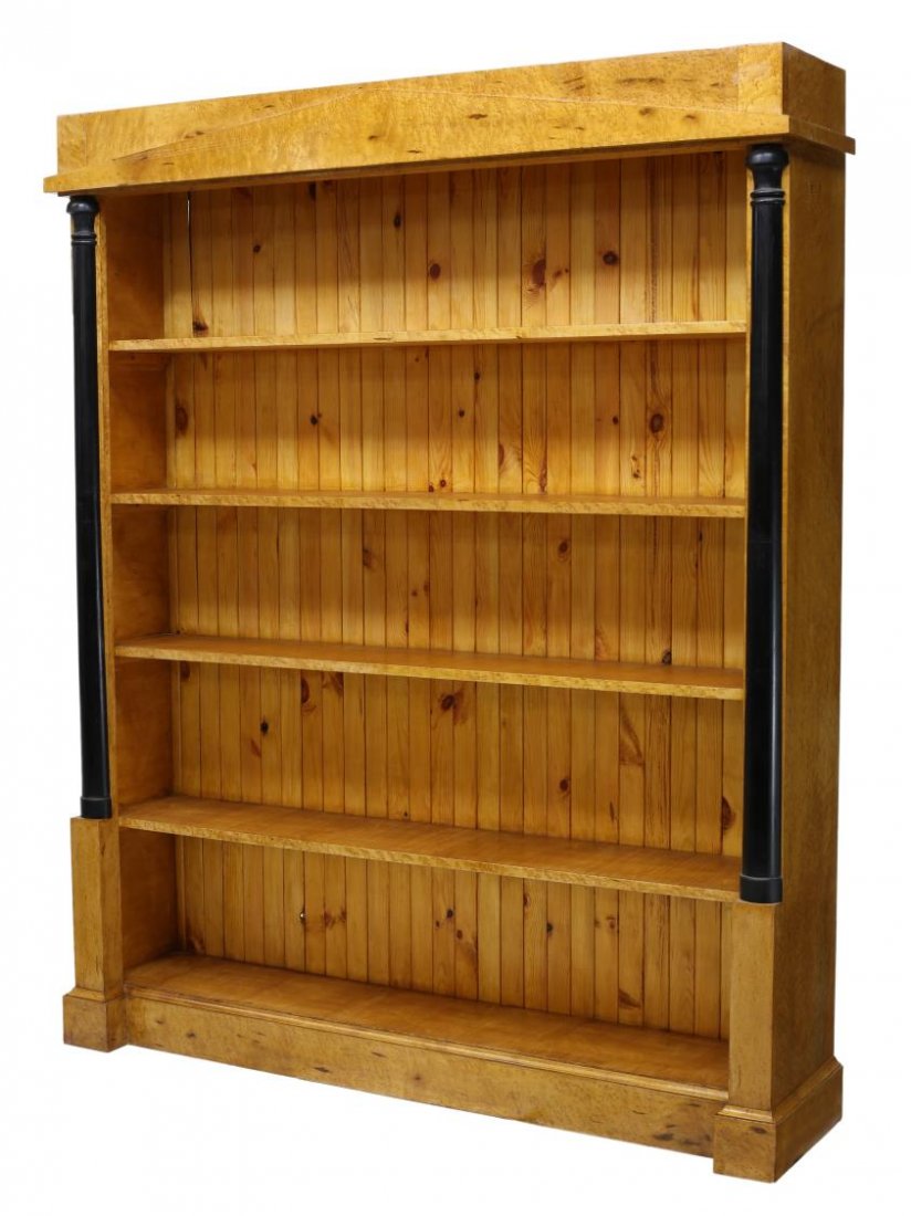 DANISH BIEDERMEIER STYLE BIRDSEYE BIRCH BOOKCASE (1 of 2)
