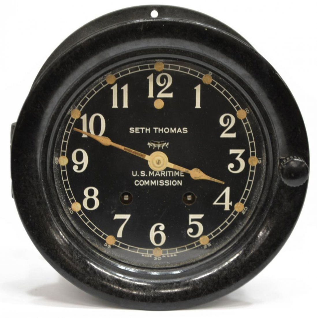 SETH THOMAS MARITIME BLACK IRON SHIPS CLOCK (1 of 4)