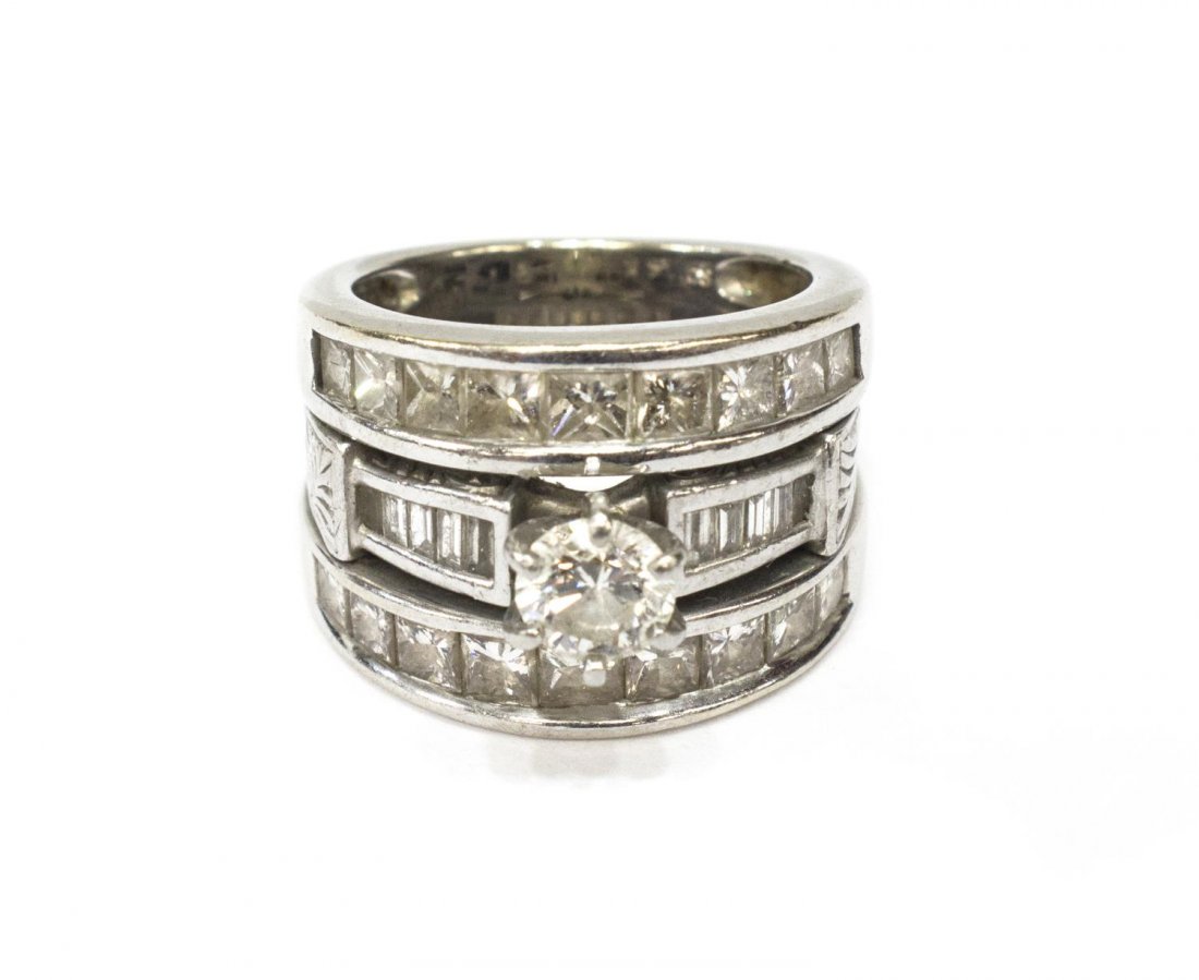 LADIES 14KT WHITE GOLD DIAMOND ENGAGEMENT RING (1 of 3)