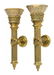 (PAIR)SPANISH GILT BRONZE & ALABASTER WALL SCONCES