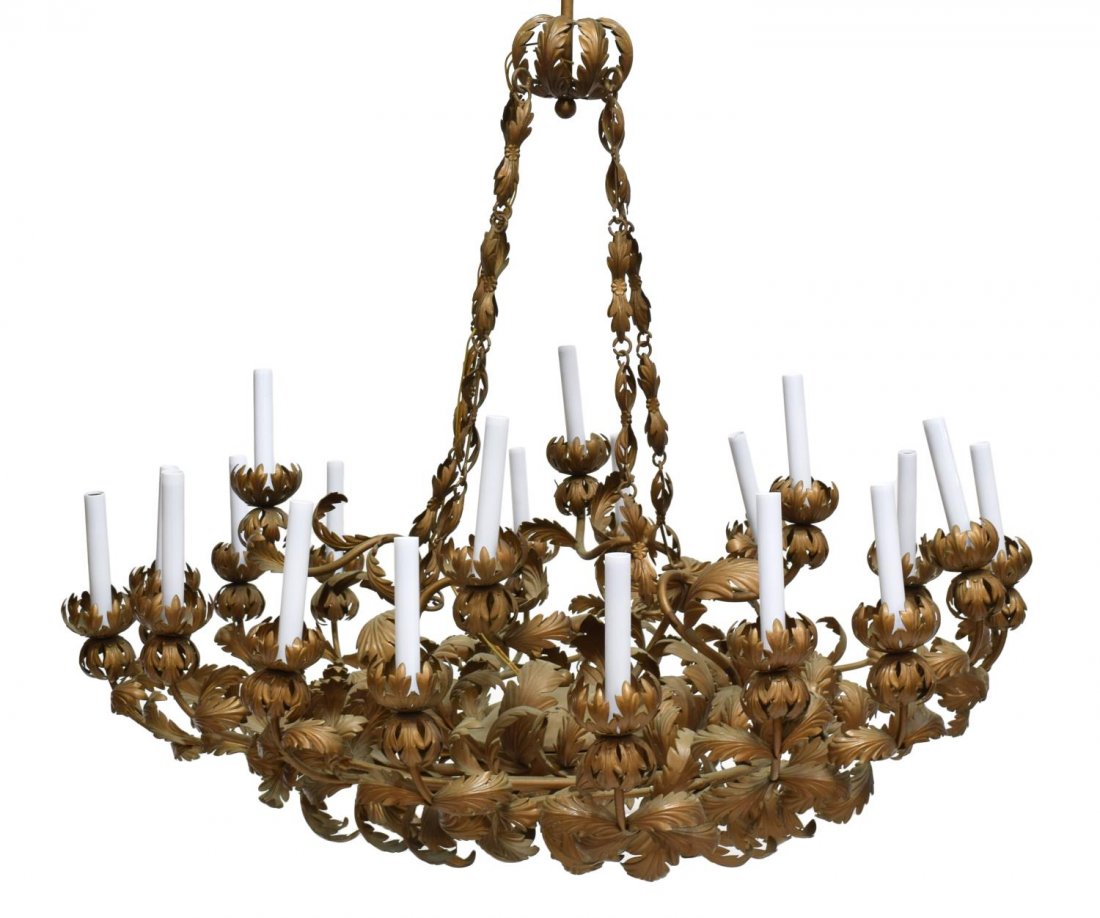 ORNANTE GILT METAL ACANTHUS 20-LIGHT CHANDELIER (1 of 2)
