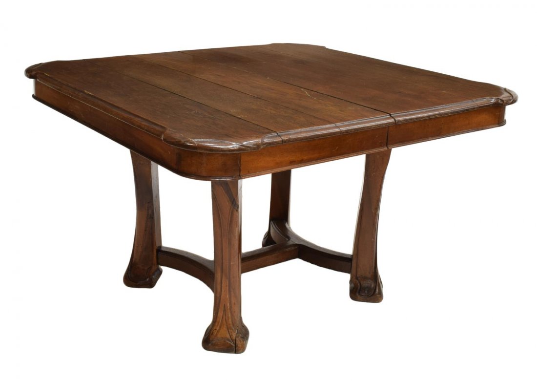 FRENCH NANCY SCHOOL ART NOUVEAU OAK TABLE C. 1900 (1 of 2)