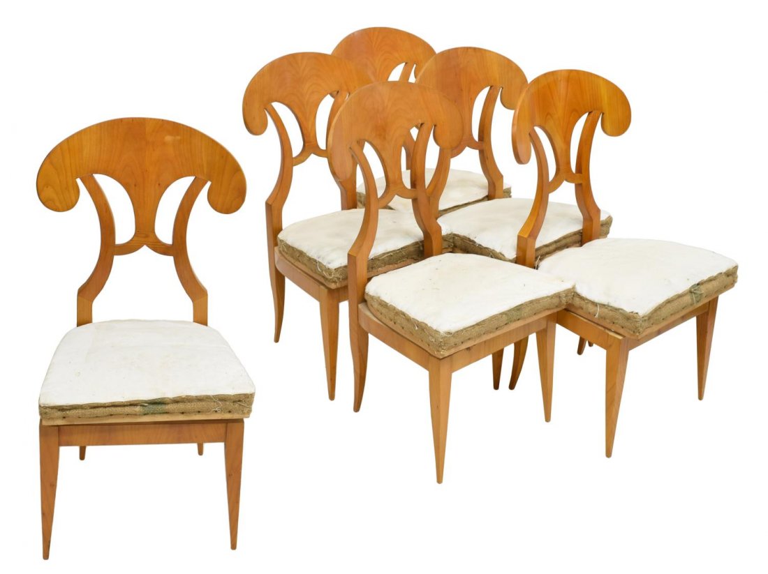 (6) DANISH BIEDERMEIER MAPLE DINING CHAIRS (1 of 3)