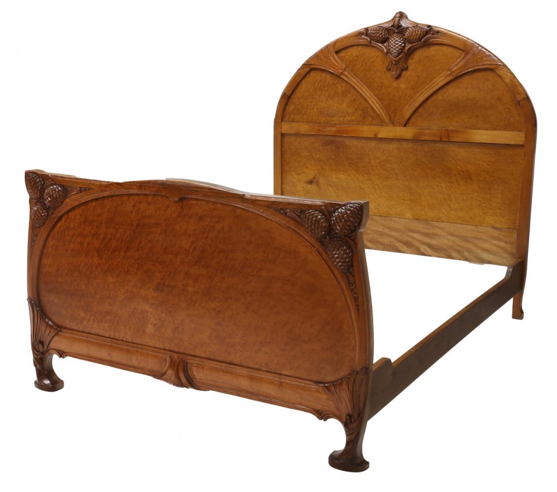 COLLECTIBLE NOUVEAU BED, NANCY FRANCE, C. 1900 (1 of 3)