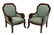 (2) DANISH EMPIRE STYLE MAHOGANY ARMCHAIRS C. 1900