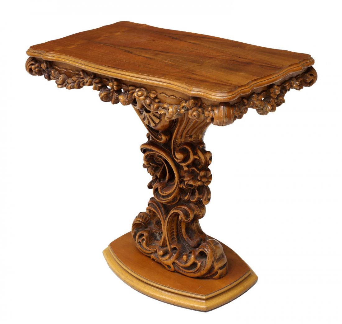 LOUIS XV STYLE HEAVILY CARVED CONSOLE TABLE 20TH C (1 of 2)