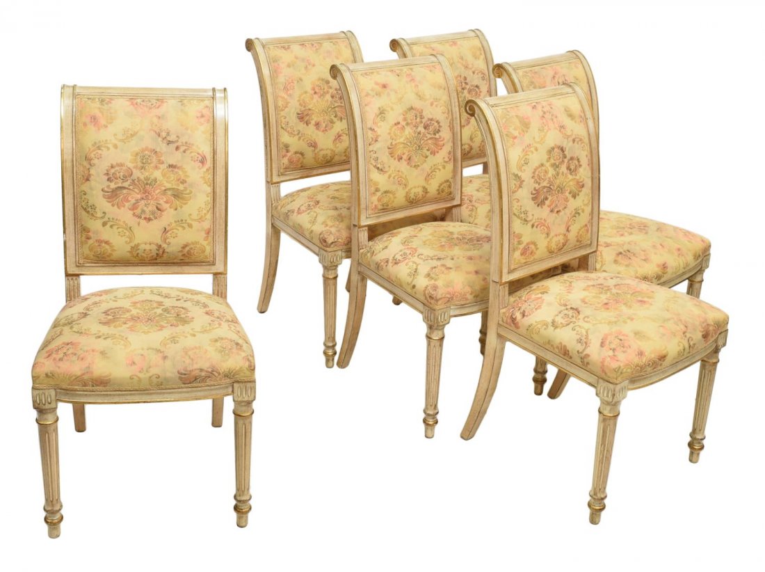 (6) FRENCH LOUIS XVI STYLE PAINTED SIDECHAIRS (1 of 3)