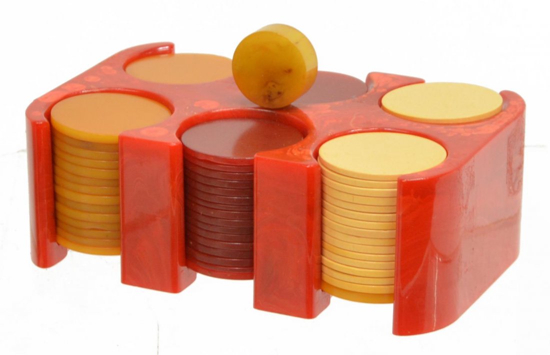 CATALIN POKER CHIPS & RACK (1 of 2)