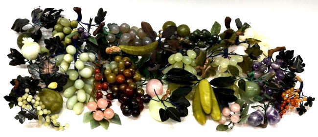 HUGE COLLECTION CHINESE CARVED JADE, STONE FRUIT (1 of 7)