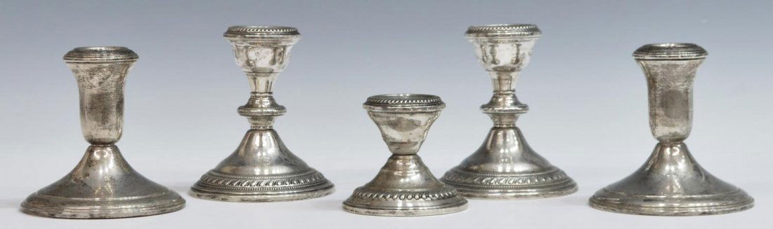(5) WEIGHTED STERLING SILVER SHORT CANDLESTICKS (1 of 5)